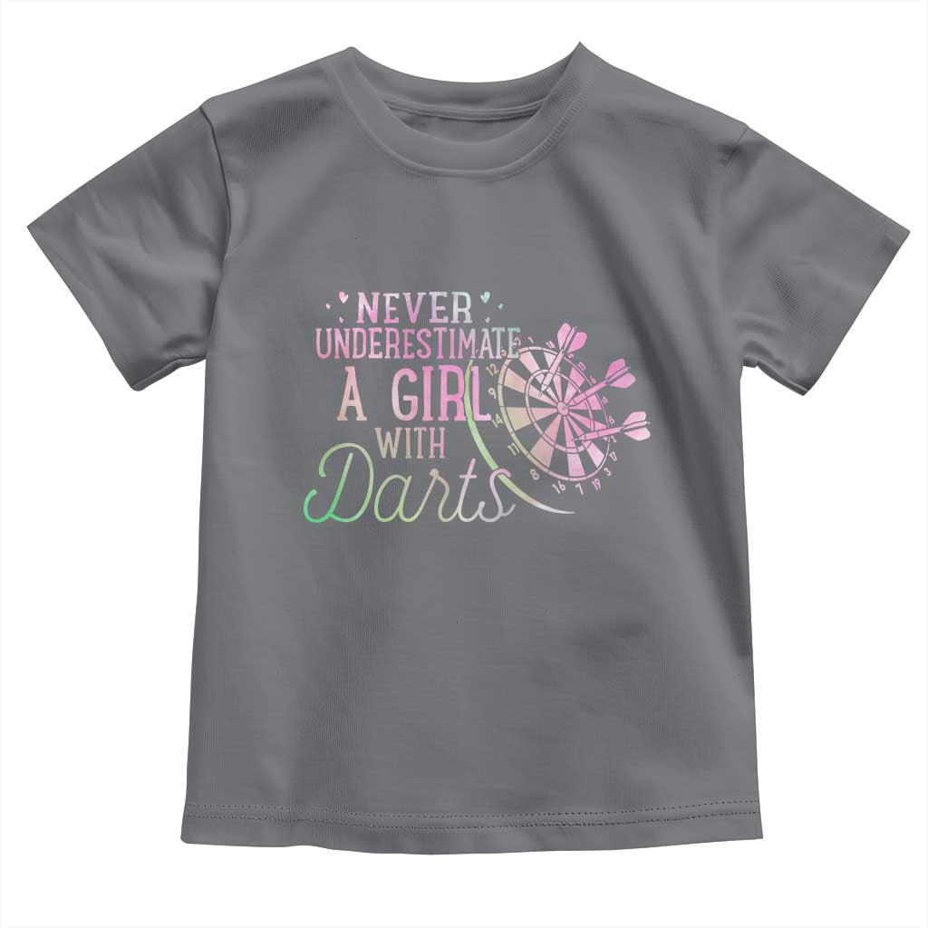 Never Underestimate A Girl With Dart Toddler T Shirt Sports Lover Gift - Wonder Print Shop