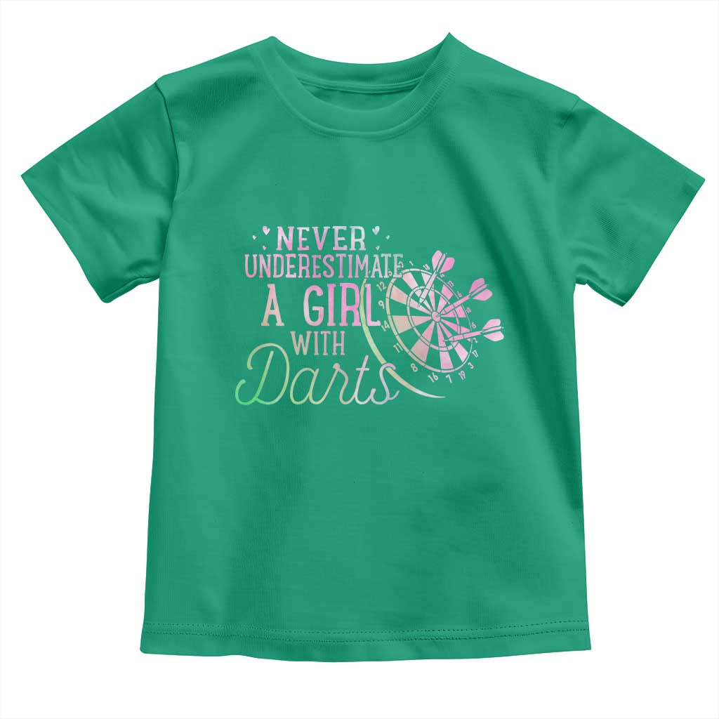 Never Underestimate A Girl With Dart Toddler T Shirt Sports Lover Gift - Wonder Print Shop