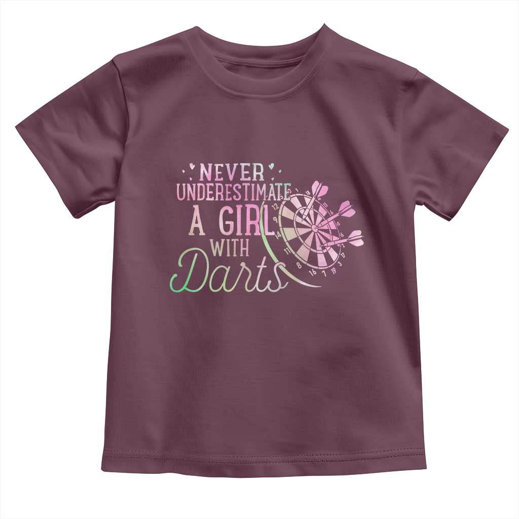 Never Underestimate A Girl With Dart Toddler T Shirt Sports Lover Gift - Wonder Print Shop