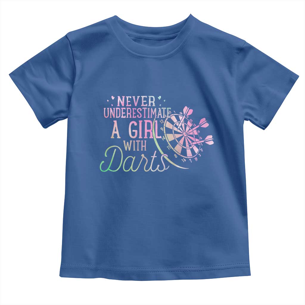 Never Underestimate A Girl With Dart Toddler T Shirt Sports Lover Gift - Wonder Print Shop