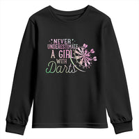 Never Underestimate A Girl With Dart Youth Sweatshirt Sports Lover Gift - Wonder Print Shop