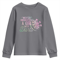 Never Underestimate A Girl With Dart Youth Sweatshirt Sports Lover Gift - Wonder Print Shop