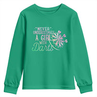 Never Underestimate A Girl With Dart Youth Sweatshirt Sports Lover Gift - Wonder Print Shop