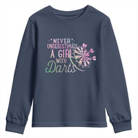 Never Underestimate A Girl With Dart Youth Sweatshirt Sports Lover Gift - Wonder Print Shop