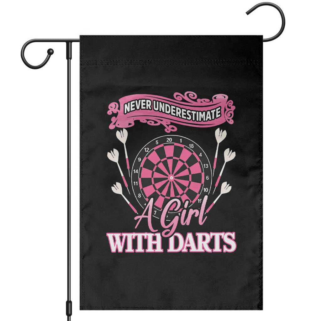 Never Underestimate A Girl Dart Player Gift Idea Garden Flag - Wonder Print Shop