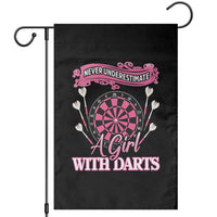 Never Underestimate A Girl Dart Player Gift Idea Garden Flag - Wonder Print Shop