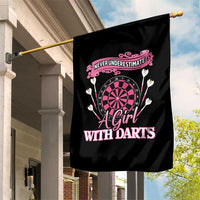 Never Underestimate A Girl Dart Player Gift Idea Garden Flag - Wonder Print Shop