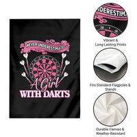 Never Underestimate A Girl Dart Player Gift Idea Garden Flag - Wonder Print Shop