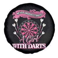 Never Underestimate A Girl Dart Player Gift Idea Spare Tire Cover - Wonder Print Shop