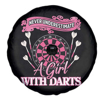 Never Underestimate A Girl Dart Player Gift Idea Spare Tire Cover - Wonder Print Shop