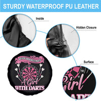 Never Underestimate A Girl Dart Player Gift Idea Spare Tire Cover - Wonder Print Shop