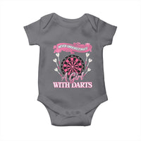 Never Underestimate A Girl Dart Player Gift Idea Baby Onesie - Wonder Print Shop