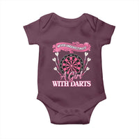 Never Underestimate A Girl Dart Player Gift Idea Baby Onesie - Wonder Print Shop