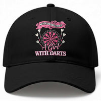 Never Underestimate A Girl Dart Player Gift Idea Baseball Cap