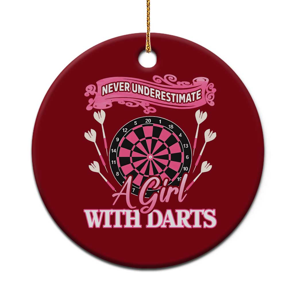 Never Underestimate A Girl Dart Player Gift Idea Ceramic Ornament - Wonder Print Shop