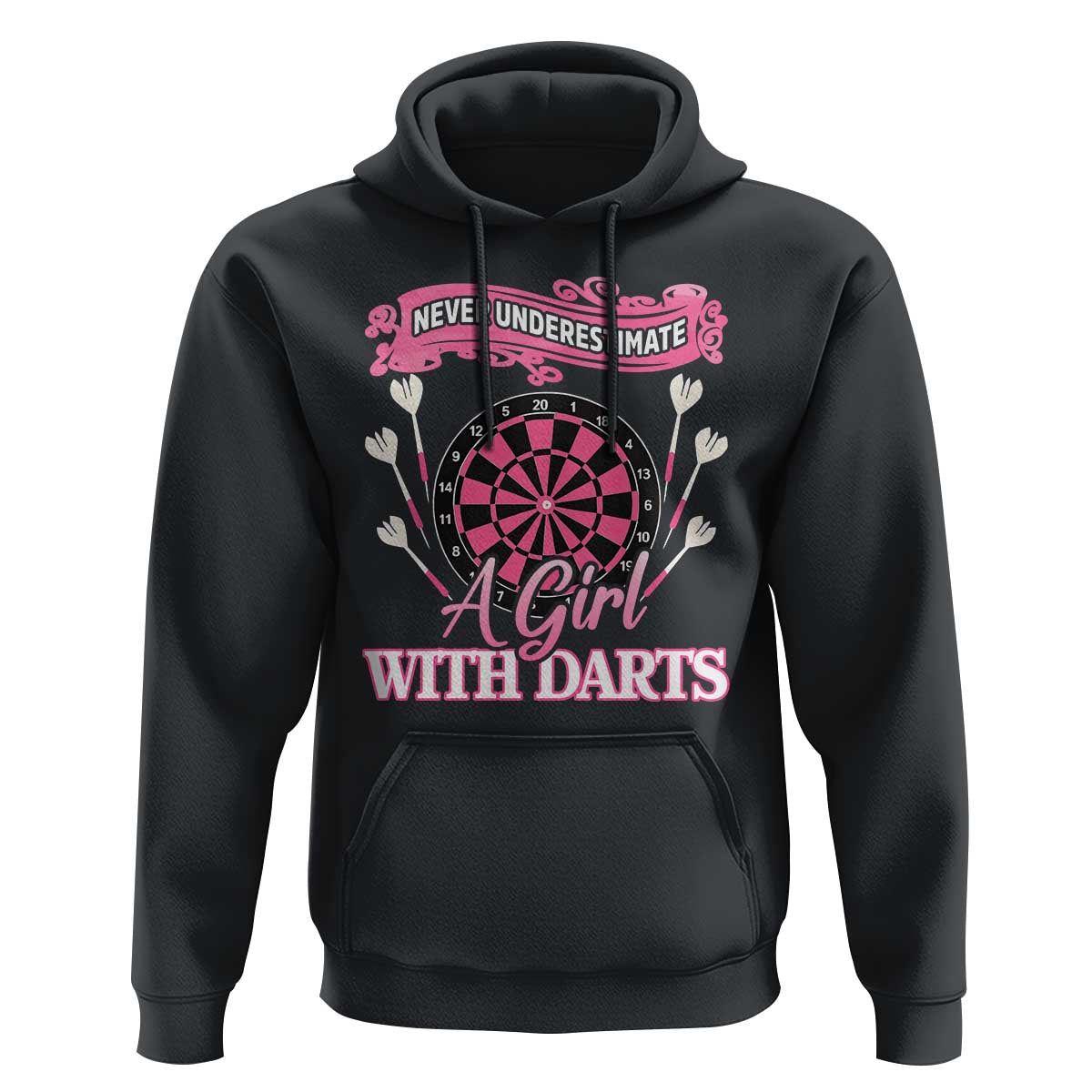Never Underestimate A Girl Dart Player Gift Idea Hoodie - Wonder Print Shop