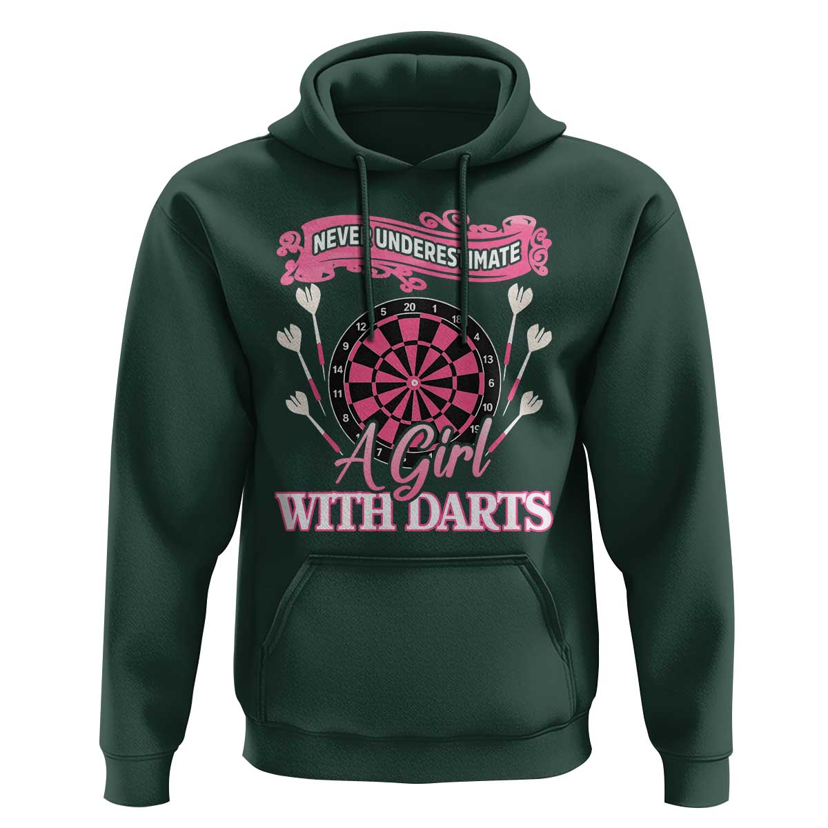 Never Underestimate A Girl Dart Player Gift Idea Hoodie - Wonder Print Shop