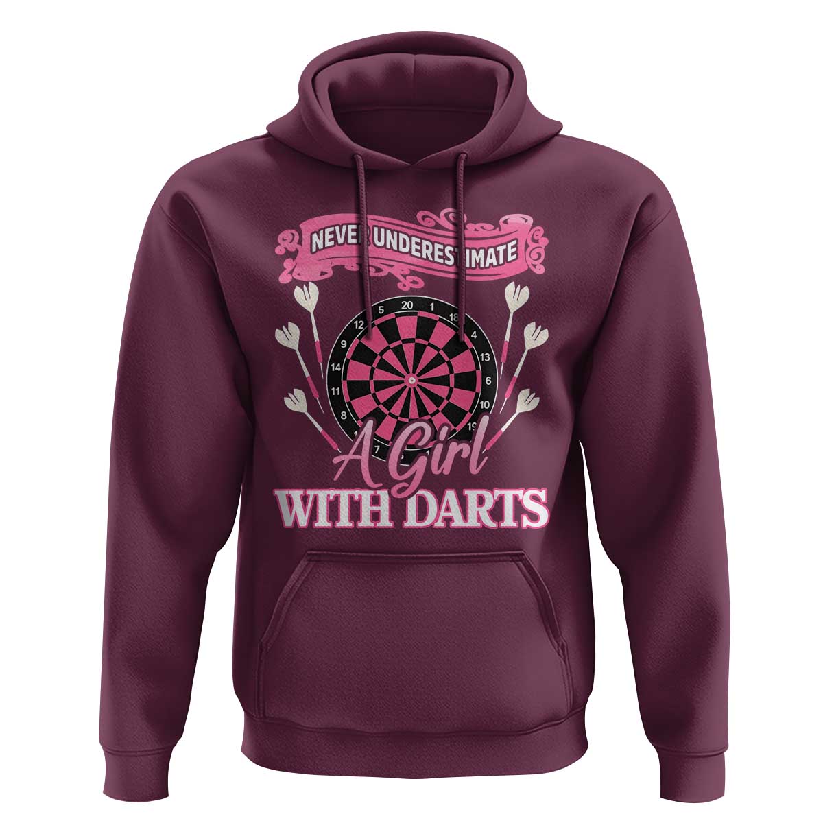 Never Underestimate A Girl Dart Player Gift Idea Hoodie - Wonder Print Shop