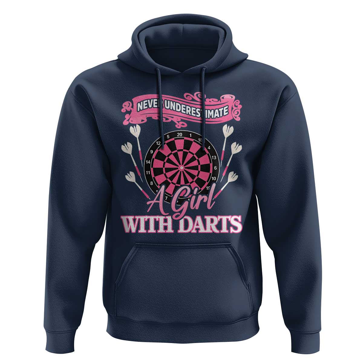 Never Underestimate A Girl Dart Player Gift Idea Hoodie - Wonder Print Shop