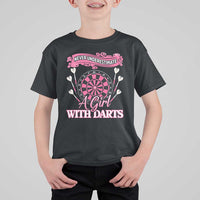 Never Underestimate A Girl Dart Player Gift Idea T Shirt For Kid - Wonder Print Shop