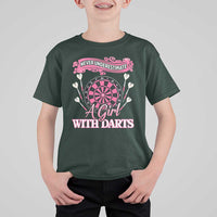 Never Underestimate A Girl Dart Player Gift Idea T Shirt For Kid - Wonder Print Shop