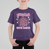 Never Underestimate A Girl Dart Player Gift Idea T Shirt For Kid - Wonder Print Shop