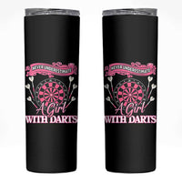 Never Underestimate A Girl Dart Player Gift Idea Skinny Tumbler - Wonder Print Shop