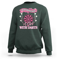 Never Underestimate A Girl Dart Player Gift Idea Sweatshirt - Wonder Print Shop