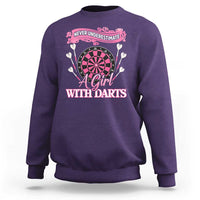 Never Underestimate A Girl Dart Player Gift Idea Sweatshirt - Wonder Print Shop