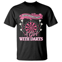 Never Underestimate A Girl Dart Player Gift Idea T Shirt - Wonder Print Shop