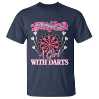 Never Underestimate A Girl Dart Player Gift Idea T Shirt - Wonder Print Shop