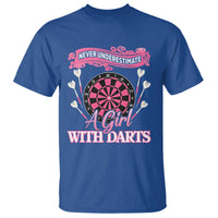 Never Underestimate A Girl Dart Player Gift Idea T Shirt - Wonder Print Shop