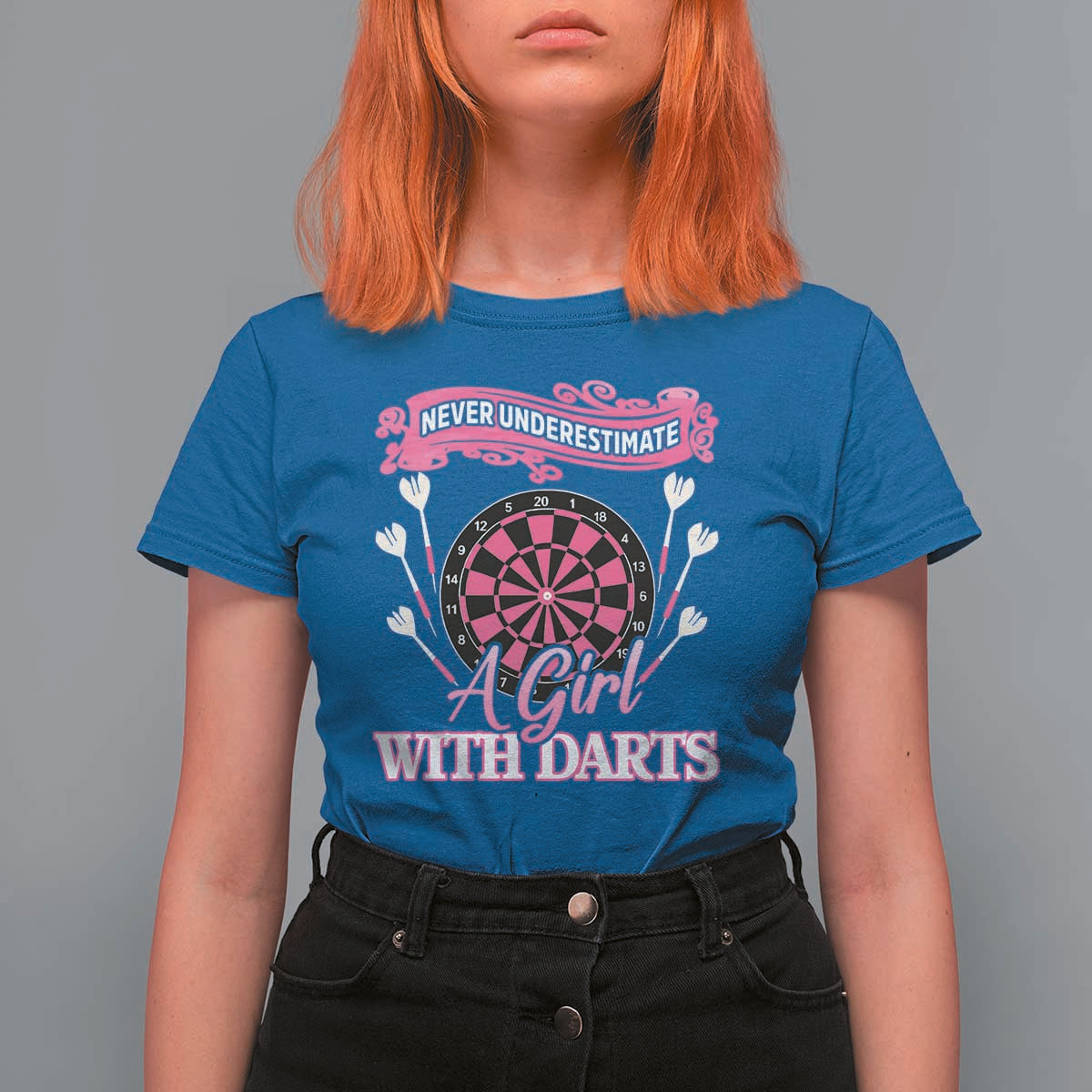 Never Underestimate A Girl Dart Player Gift Idea T Shirt For Women - Wonder Print Shop