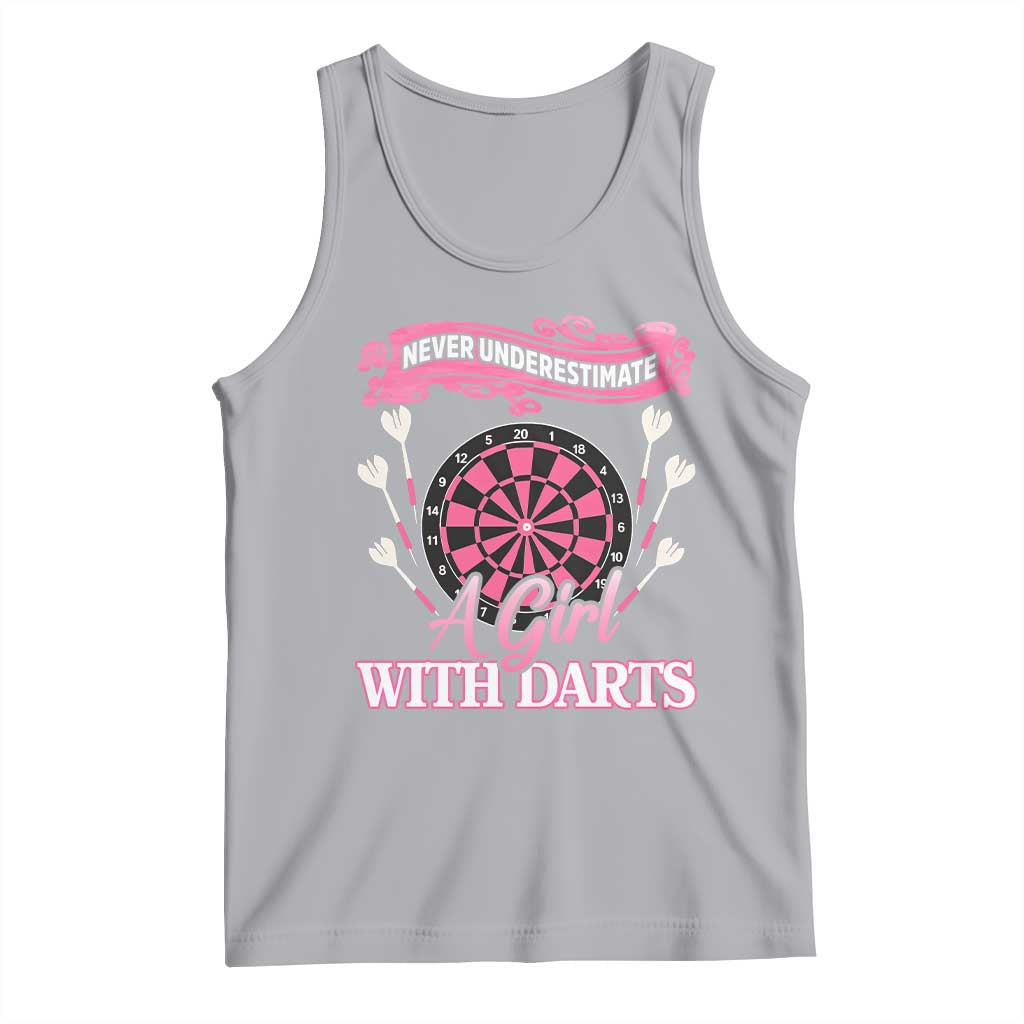 Never Underestimate A Girl Dart Player Gift Idea Tank Top - Wonder Print Shop