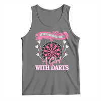 Never Underestimate A Girl Dart Player Gift Idea Tank Top - Wonder Print Shop