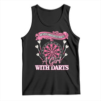 Never Underestimate A Girl Dart Player Gift Idea Tank Top - Wonder Print Shop