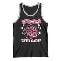 Never Underestimate A Girl Dart Player Gift Idea Tank Top - Wonder Print Shop