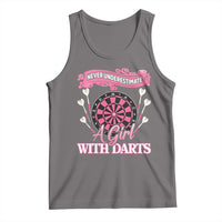 Never Underestimate A Girl Dart Player Gift Idea Tank Top - Wonder Print Shop