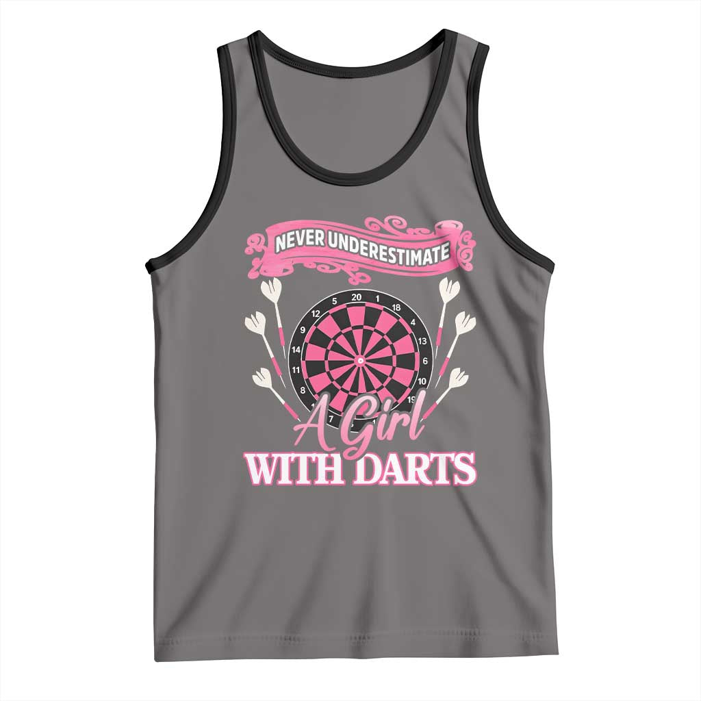 Never Underestimate A Girl Dart Player Gift Idea Tank Top - Wonder Print Shop