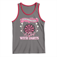 Never Underestimate A Girl Dart Player Gift Idea Tank Top - Wonder Print Shop