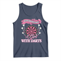 Never Underestimate A Girl Dart Player Gift Idea Tank Top - Wonder Print Shop