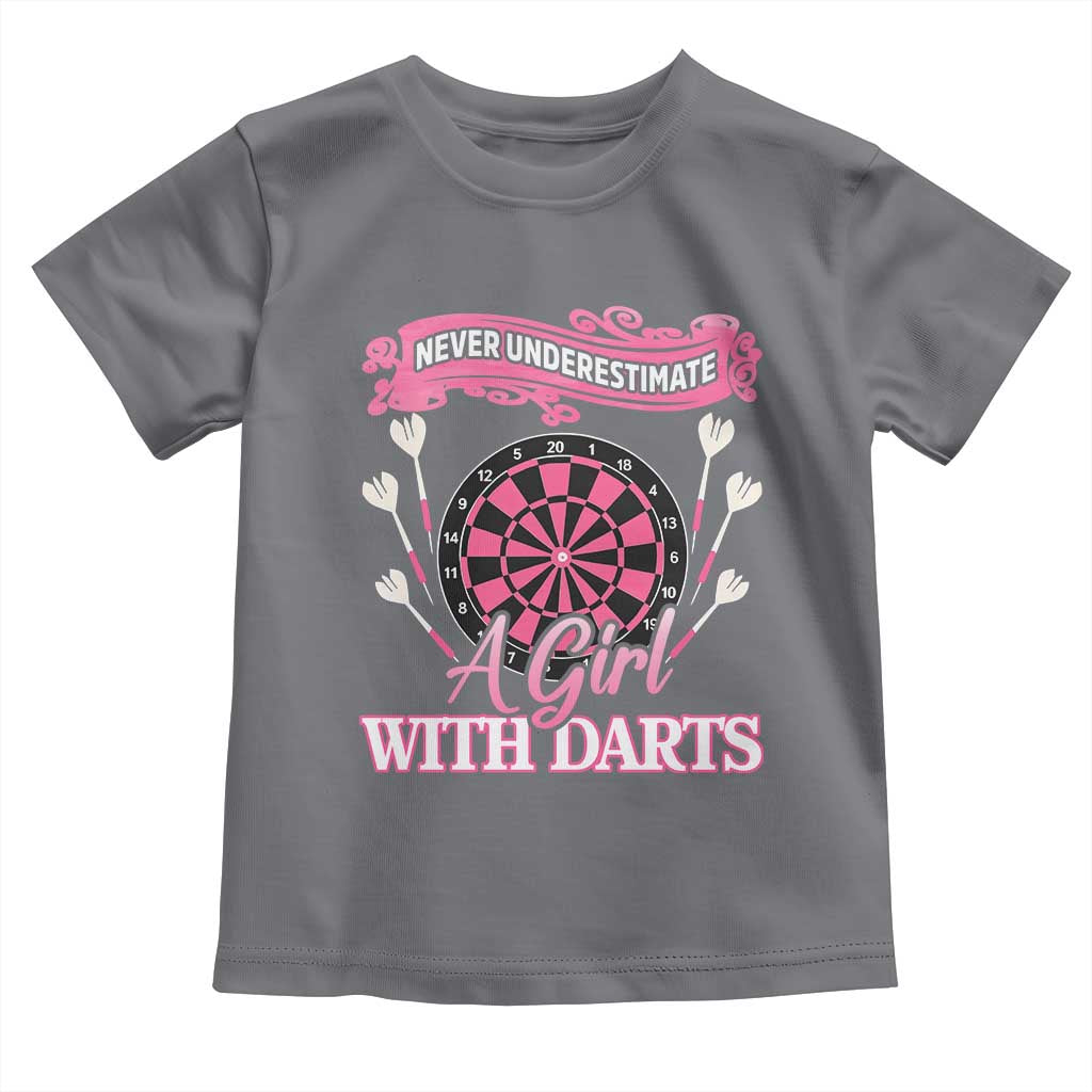 Never Underestimate A Girl Dart Player Gift Idea Toddler T Shirt - Wonder Print Shop