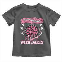 Never Underestimate A Girl Dart Player Gift Idea Toddler T Shirt - Wonder Print Shop