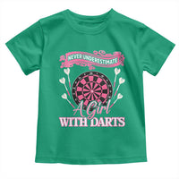 Never Underestimate A Girl Dart Player Gift Idea Toddler T Shirt - Wonder Print Shop