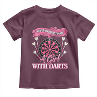 Never Underestimate A Girl Dart Player Gift Idea Toddler T Shirt - Wonder Print Shop