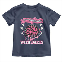 Never Underestimate A Girl Dart Player Gift Idea Toddler T Shirt - Wonder Print Shop