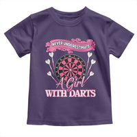 Never Underestimate A Girl Dart Player Gift Idea Toddler T Shirt - Wonder Print Shop