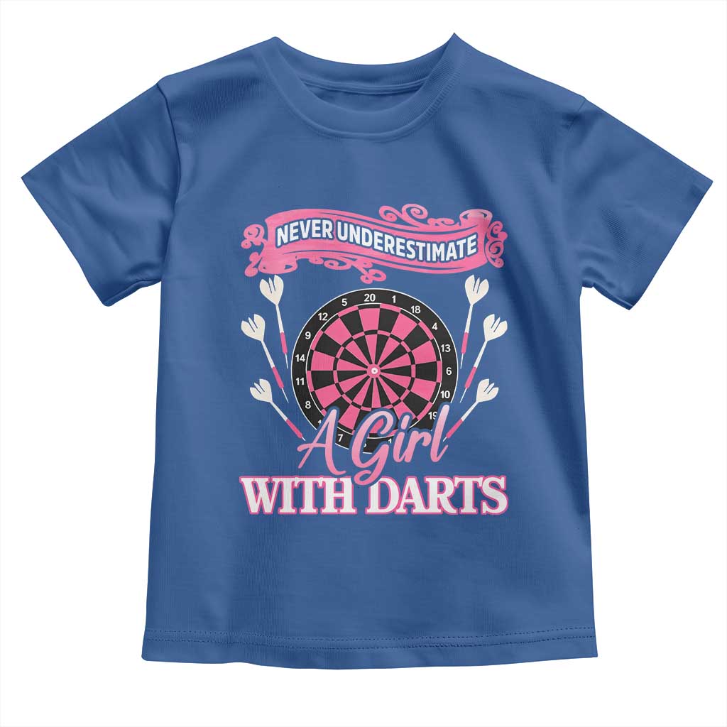 Never Underestimate A Girl Dart Player Gift Idea Toddler T Shirt - Wonder Print Shop
