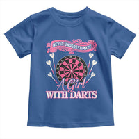 Never Underestimate A Girl Dart Player Gift Idea Toddler T Shirt - Wonder Print Shop