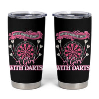 Never Underestimate A Girl Dart Player Gift Idea Tumbler Cup - Wonder Print Shop